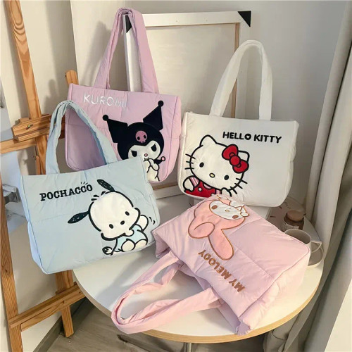 Sky Blue - My Melody Pochacco Kawaii Sanrio Kuromi Anime Women Handbag Tote Shoulder Bag Cute Cartoon Girl High-Capacity Commuter Package By WTB