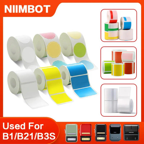 Orange - Niimbot Mini Printer Thermal Wire White/ Cable/Color/Round Sticker Self Adhesive Waterproof Sticker For B1 B21 B203 By WTB