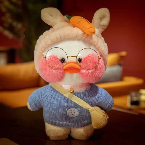 Light Grey, Height: 11Cm-30Cm - 30Cm Kawaii Lalafanfan Duck Plush Toy Cartoon Lalafanfan Duck Doll Soft Stuffed Animal Plushie Birthday Gifts For Girl Children By WTB