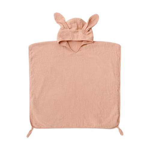 Green - Muslin Baby Hooded Poncho Towel Children'S Hooded Bath Towel Soft Kids Beach Bathing Stuff Infant Washcloth By WTB