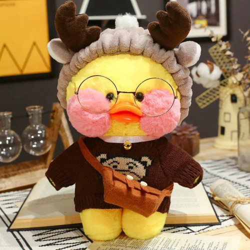 Red, Height: 11Cm-30Cm - 30Cm Kawaii Lalafanfan Duck Plush Toy Cartoon Lalafanfan Duck Doll Soft Stuffed Animal Plushie Birthday Gifts For Girl Children By WTB