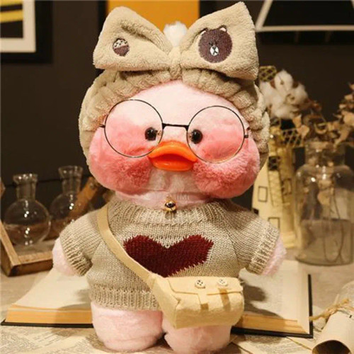Light Yellow, Height: 11Cm-30Cm - 30Cm Kawaii Lalafanfan Duck Plush Toy Cartoon Lalafanfan Duck Doll Soft Stuffed Animal Plushie Birthday Gifts For Girl Children By WTB