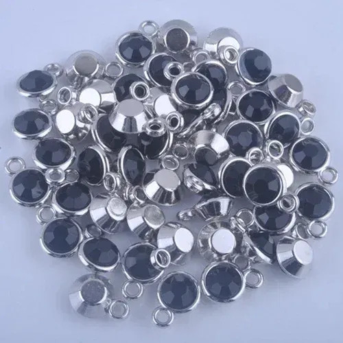 Metal Blue White Zinc Plated - 150Pcs/Lot Mixed Birthstone Charms 11Mm Acrylic For Diy Jewelry By WTB