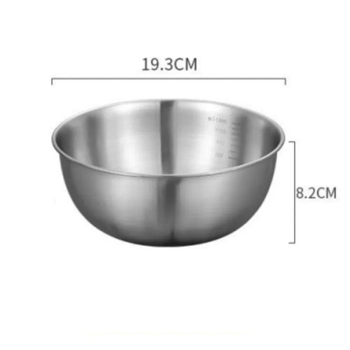 Green - 1-3 Stainless Steel Bowl Set With Scale For Cooking Baking Food Storage Large Capacity Mixing Bowls For Home Kitchen Essentials By WTB
