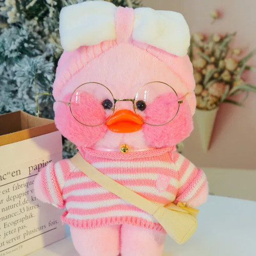 Dark Khaki, Height: 11Cm-30Cm - 30Cm Kawaii Lalafanfan Duck Plush Toy Cartoon Lalafanfan Duck Doll Soft Stuffed Animal Plushie Birthday Gifts For Girl Children By WTB