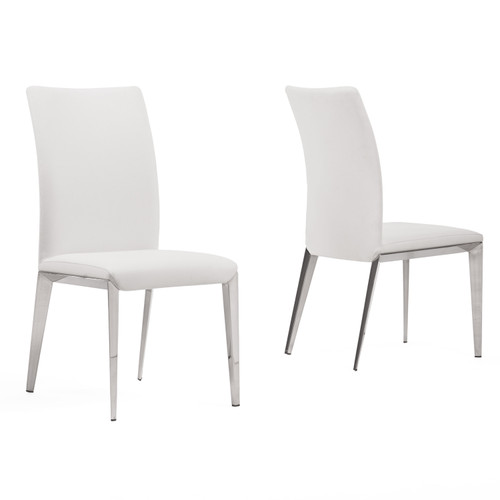Taryn Modern White Dining Chair Set Of 2 By Vig Vgvc B803 Wht