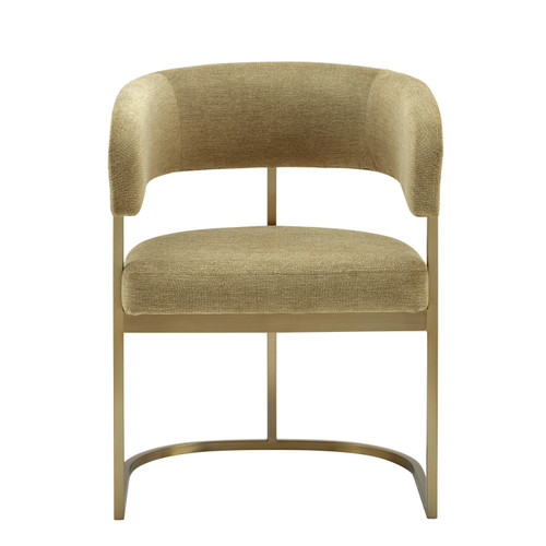 Modrest Sebastian Modern Brown Fabric Antique Brass Dining Chair By Vig Vgga 6251Ch Brn
