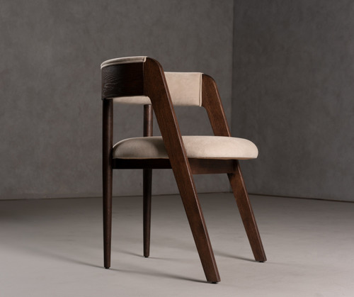 Modrest Vegas Modern Beige Velvet Walnut Oak Dining Chair Set Of 2 By Vig Vgme Vegas Dchr
