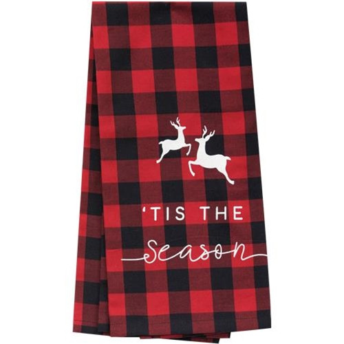 Red Buffalo Check Tis The Season Towel G13894 By Cwi Gifts