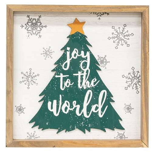 Cwi Gifts G35520 Joy To The World Christmas Tree Framed Sign