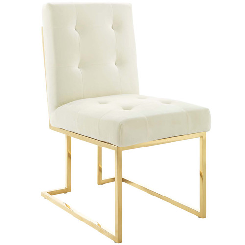 Privy Gold Stainless Steel Performance Velvet Dining Chair Eei 3744 Gld Ivo By Modway