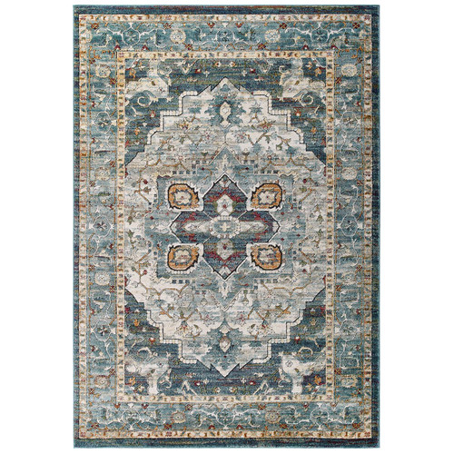 Modway Furniture Tribute Diantha Distressed Vintage Floral Persian Medallion 8X10 Area Rug R 1190A 810