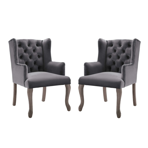 Realm Armchair Performance Velvet Set Of 2 Eei 4292 Gry By Modway