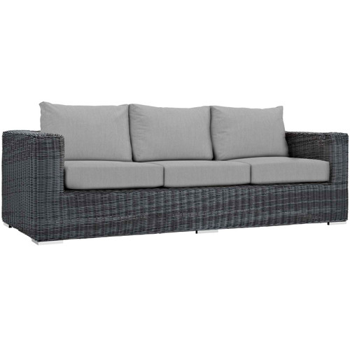 Modway Summon Outdoor Patio Wicker Rattan Sunbrella Sofa Eei 1874 Gry Gry