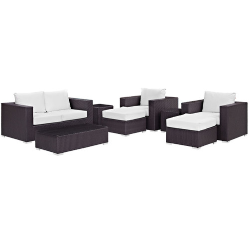 Modway Convene 8 Piece Outdoor Patio Sofa Set Eei 2159 Exp Whi Set