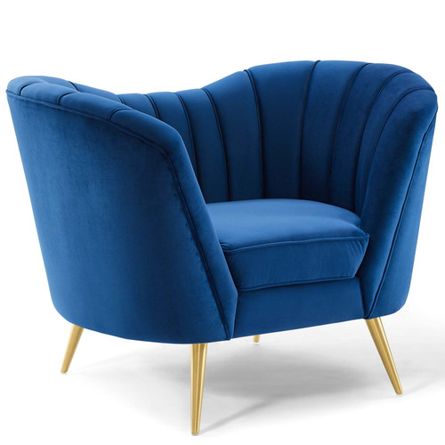 Modway Opportunity Performance Velvet Armchair Eei 3874 Nav