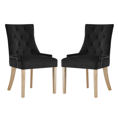 Modway Pose Dining Chair Performance Velvet Set Of 2 Eei 3504 Blk