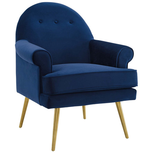 Modway Revive Tufted Button Accent Performance Velvet Armchair Eei 3412 Nav