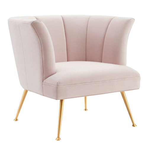 Modway Veronica Channel Tufted Performance Velvet Armchair Pink Eei 5023 Pnk