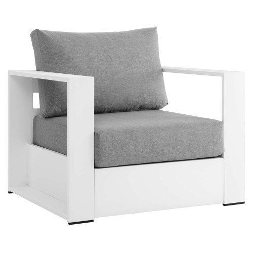 Modway Tahoe Outdoor Patio Powder Coated Aluminum Armchair White Gray Eei 5675 Whi Gry
