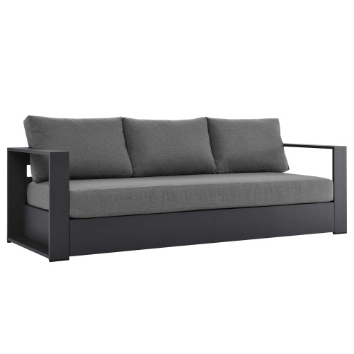 Modway Tahoe Outdoor Patio Powder Coated Aluminum Sofa Gray Charcoal Eei 5676 Gry Cha