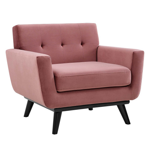Modway Engage Performance Velvet Armchair Dusty Rose Eei 5598 Dus