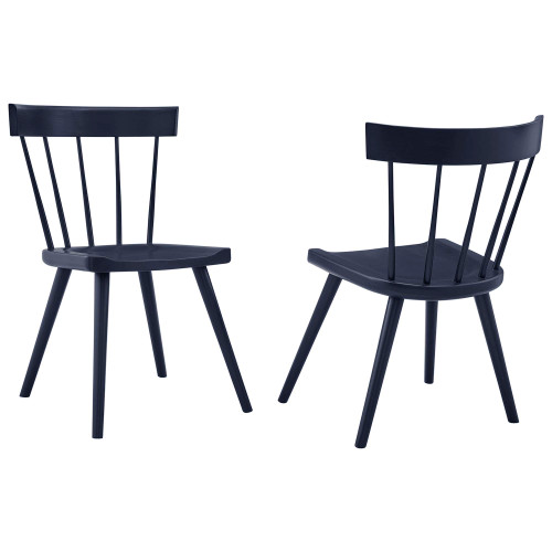 Modway Sutter Wood Dining Side Chair Set Of 2 Midnight Eei 6082 Mid