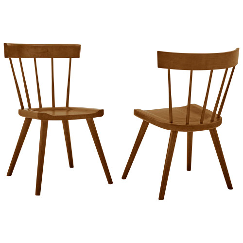 Modway Sutter Wood Dining Side Chair Set Of 2 Walnut Eei 6082 Wal