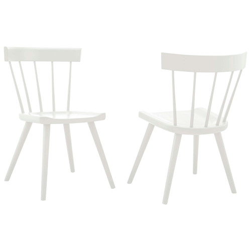 Modway Sutter Wood Dining Side Chair Set Of 2 White Eei 6082 Whi