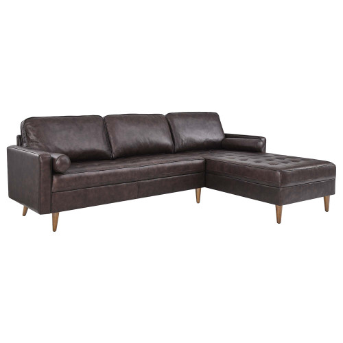 Modway Valour 98 Leather Sectional Sofa Brown Eei 5873 Brn