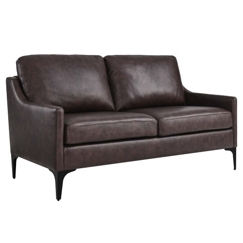 Modway Corland Leather Loveseat Brown Eei 6020 Brn