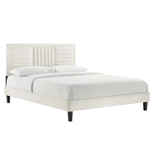 Channel Tufted Performance Velvet Full Platform Bed By Modernway 13 7003 23 13 7003 23