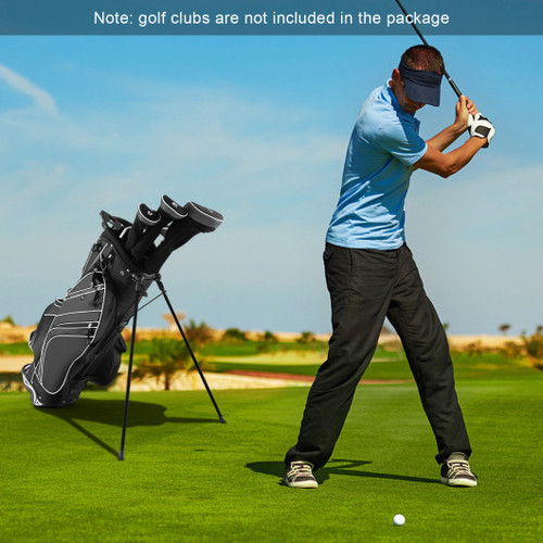 Golf Stand Cart Bag With 6 Way Divider Carry Pockets Black Sp36394Bk By Cw