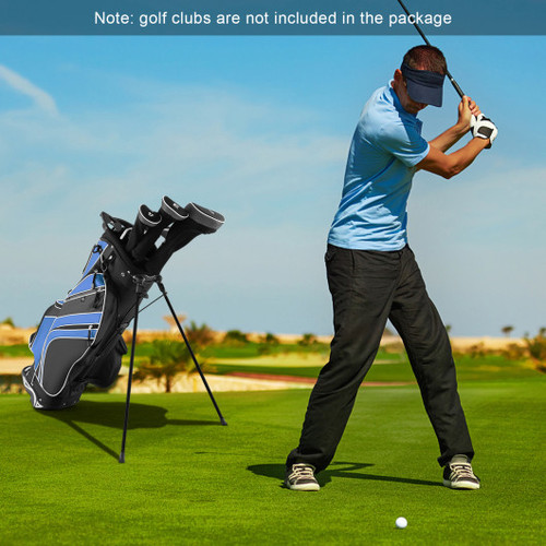 Golf Stand Cart Bag With 6 Way Divider Carry Pockets Blue Sp36394Ny By Cw