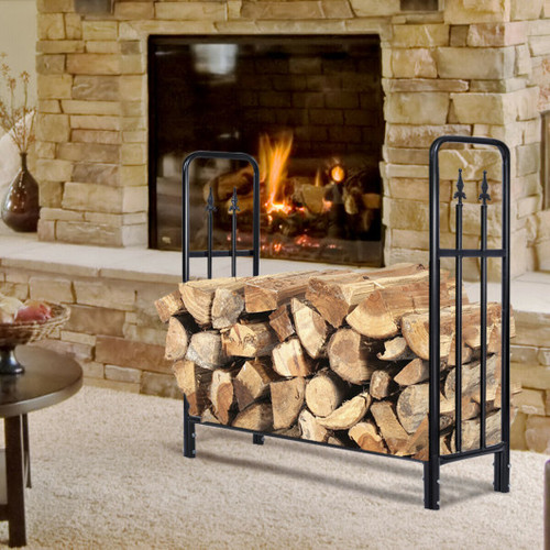 4 Feet Outdoor Heavy Duty Steel Firewood Wood Storage Rack Gt3191 By Cw