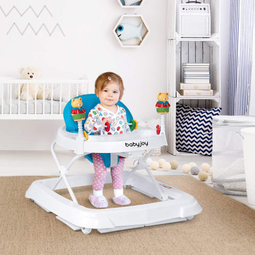 Adjustable Height Removable Folding Portable Baby Walker Blue Bb5637Bl By Cw