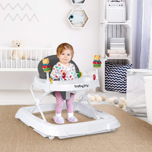 Adjustable Height Removable Folding Portable Baby Walker Gray Bb5637Gr By Cw