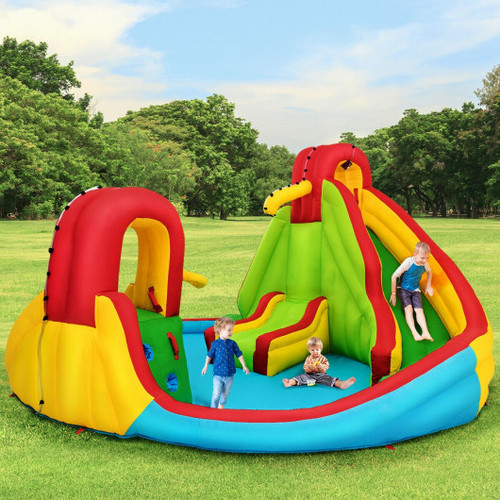 Kid S Inflatable Water Slide Bounce House With Climbing Wall And Pool Without Blower Op3829 By Cw