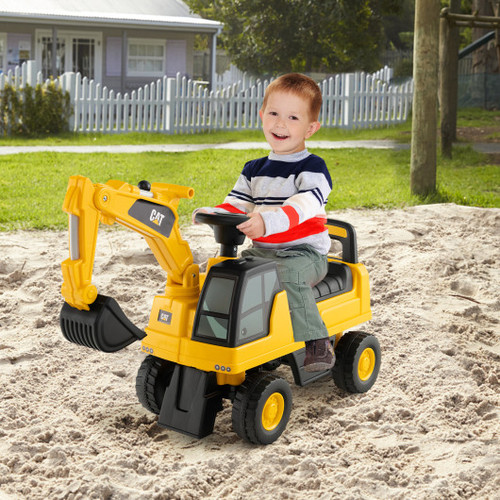 Licensed Caterpillar Kids Ride On Digger Yellow Tq10145Yw By Cw