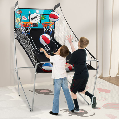 Dual Shot Basketball Arcade Game With 8 Game Modes And 4 Balls Green Sp38115Gn By Cw