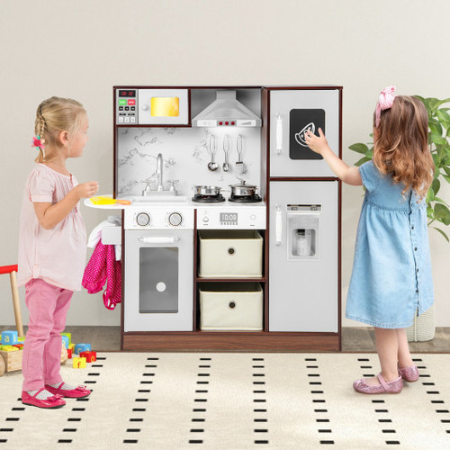 Kids Modern Toy Kitchen Playset With Attractive Lights And Sounds Coffee Tp10163Cf By Cw
