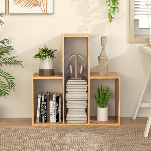 Convex Bookshelf 3 Shelf Open Bookcase Room Organizer With Anti Toppling Device Cb10613 A By Cw