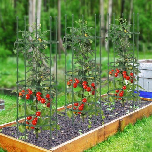 3 Pack Garden Trellis 40 Inch Tall Plant Support Stands With Clips And Ties M Gt4170Gn By Cw