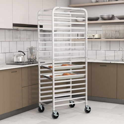 20 Tier Bun Pan Speed Rack With Lockable Rubber Wheels Kc56697 By Cw
