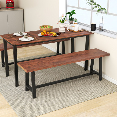 60 Inch Dining Bench 3 Person Entryway Shoe Bench With Metal Frame 60 Inches Jv11584Wn By Cw