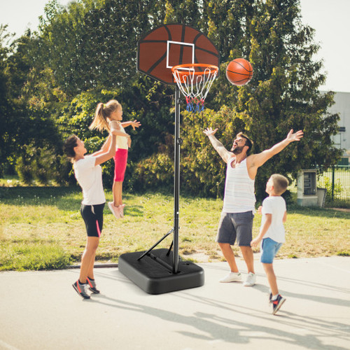 Basketball Hoop 5 6 6 5 Ft Height Adjustable For Kids With Shatterproof Backboard Sp37871 By Cw
