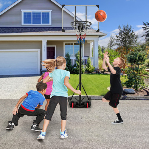 5 8 6 8 Ft Basketball Hoop Height Adjustable Basketball System With Wheels And Fillable Base Sp37867 By Cw
