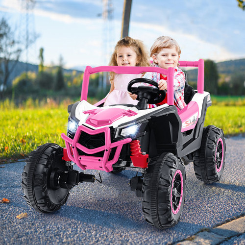 2 Seater Kids Ride On Utv With 2 4G Remote Control For Over 3 Years Old Children Pink Tq10237Us Pi By Cw