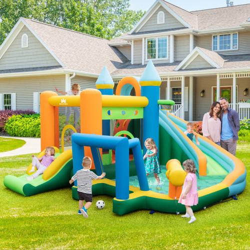 Inflatable Water Slide With Dual Slides And Splash Pool Bounce House With 735W Blower Np11331 Ep24683 By Cw