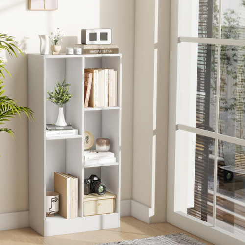 41 Inches 5 Cube Floor Bookcase With 2 Anti Tipping Kits White Cb10723Wh By Cw
